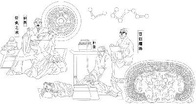 中医文化浮雕雕塑原创手绘设计稿